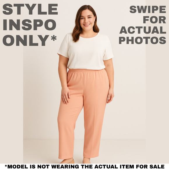 Alfred Dunner 18W Peach Pull On Pants/Trousers [0388] - Picture 3 of 8